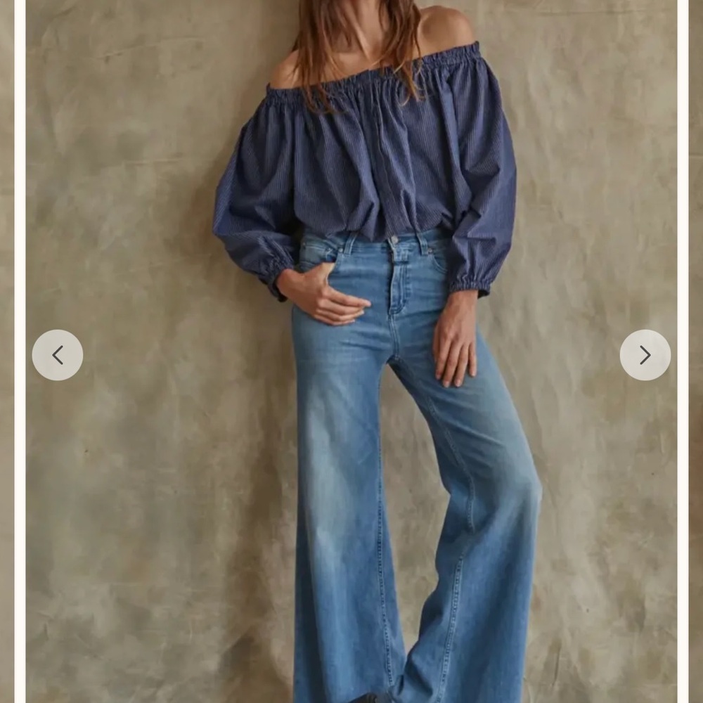 Off Shoulder Navy Crop Top